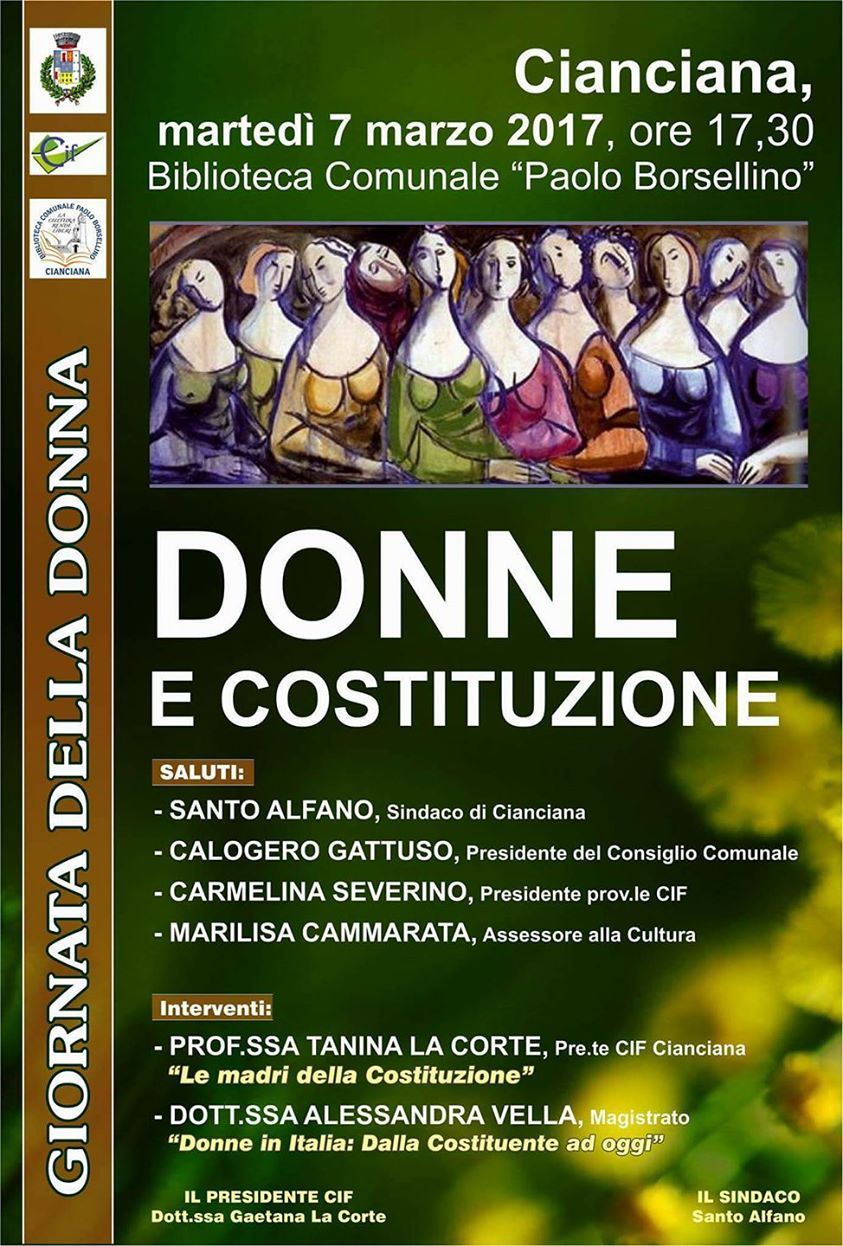 Giornata della donna: Donne e Costituzione