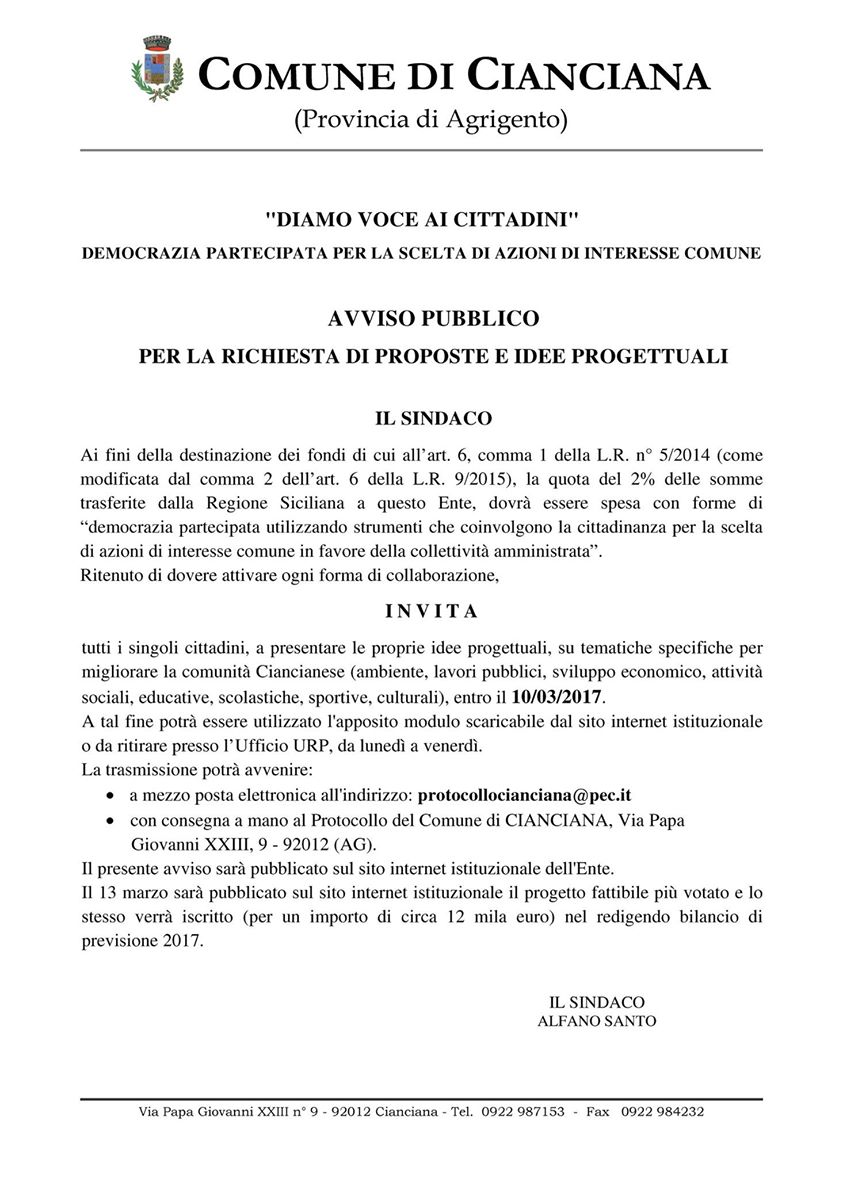 Democrazia partecipata per la scelta di azioni di interesse comune