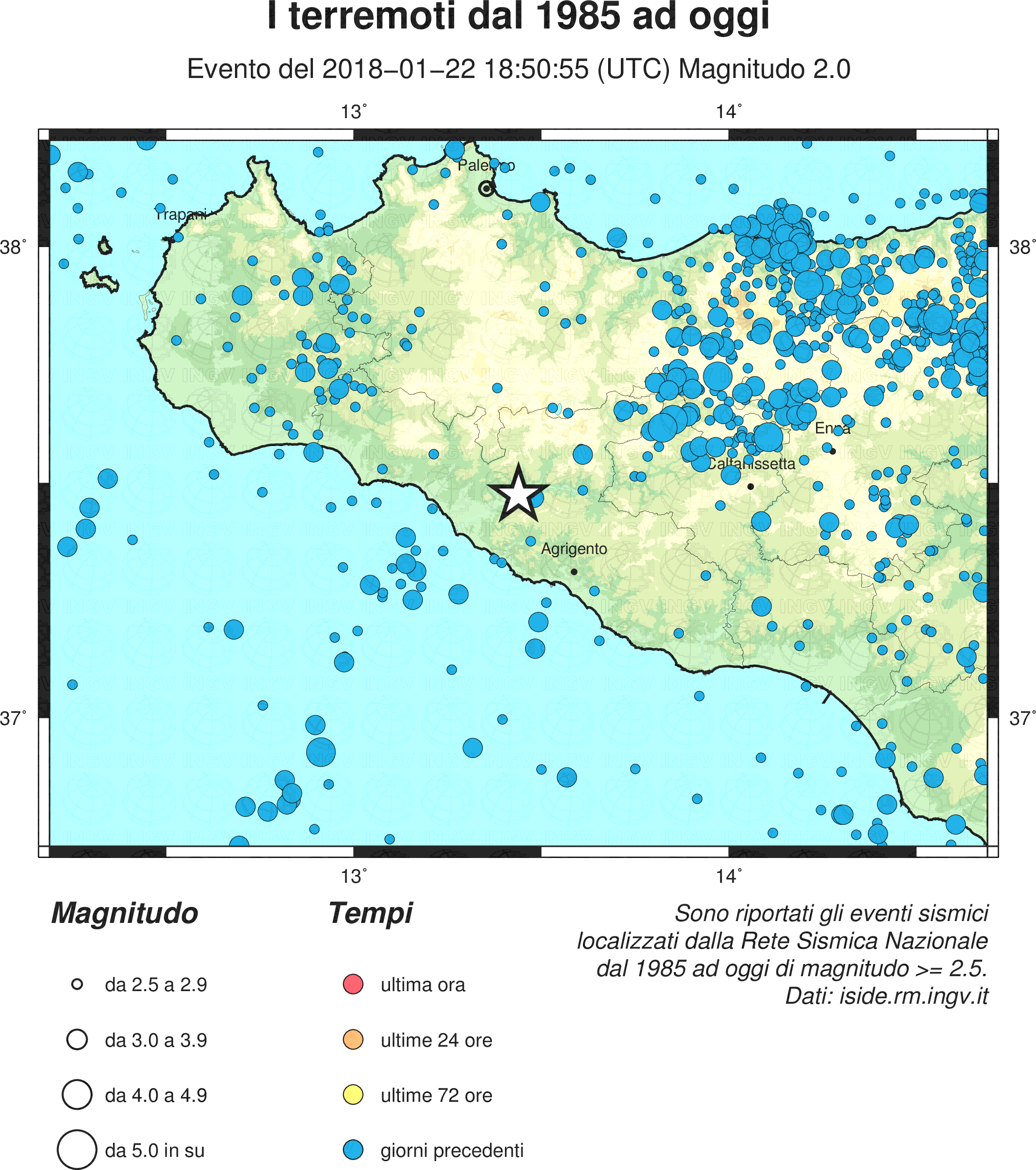 Scossa di terremoto a Cianciana
